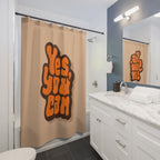 "Yes, You Can" Slogan Shower Curtain Gift: Retro Motivation for Dreamers