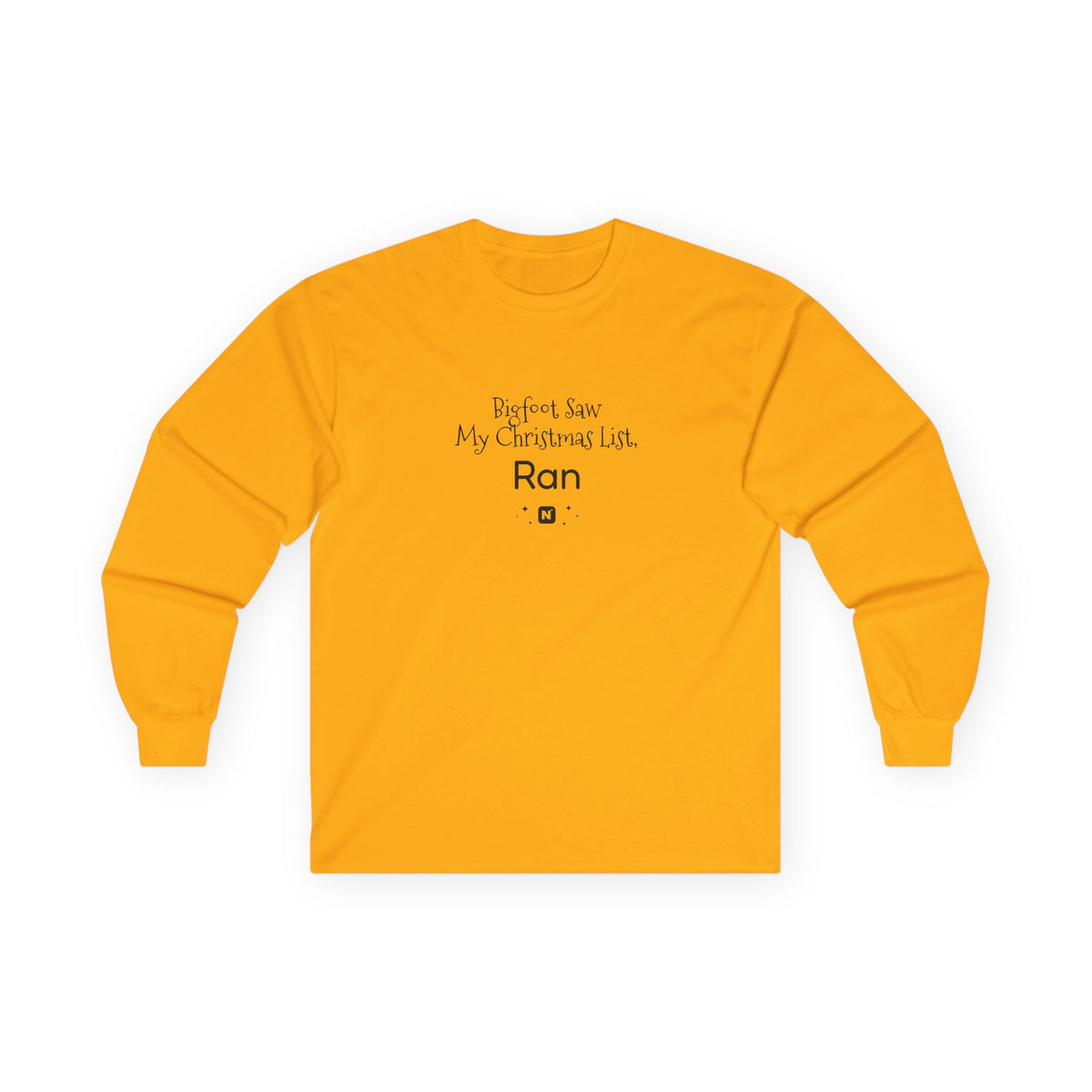 Bigfoot Christmas List long sleeve tee – original NewGiftDay design, view 11