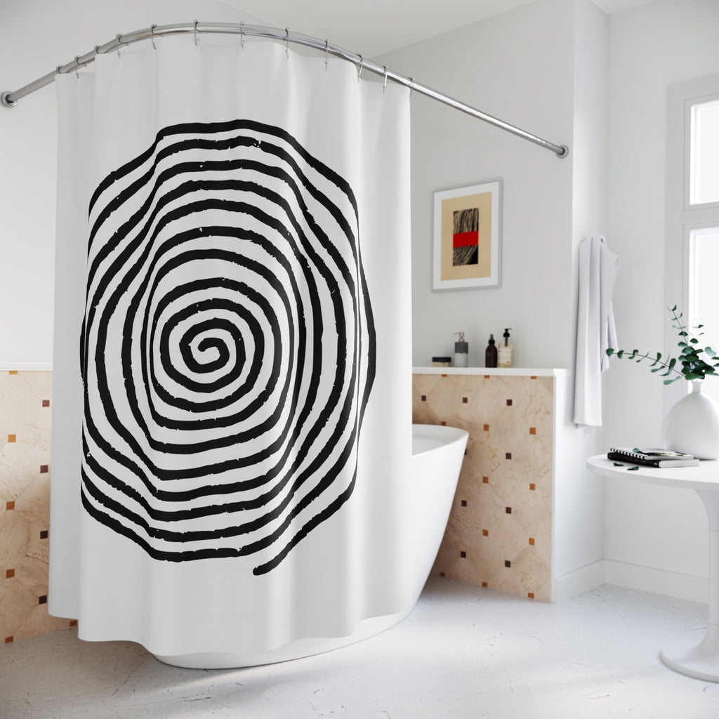 Hypnotic Black & White Spiral Shower Curtain Gift: Zen Decor for Modern Homes