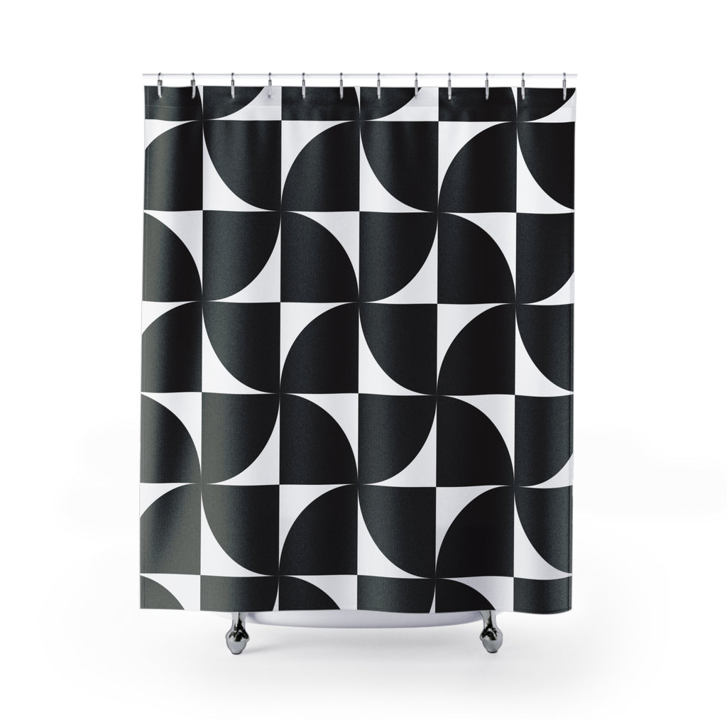 Bold Black & White Op Art Shower Curtain: Gift for a Modern Home Vibe