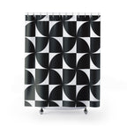 Bold Black & White Op Art Shower Curtain: Gift for a Modern Home Vibe