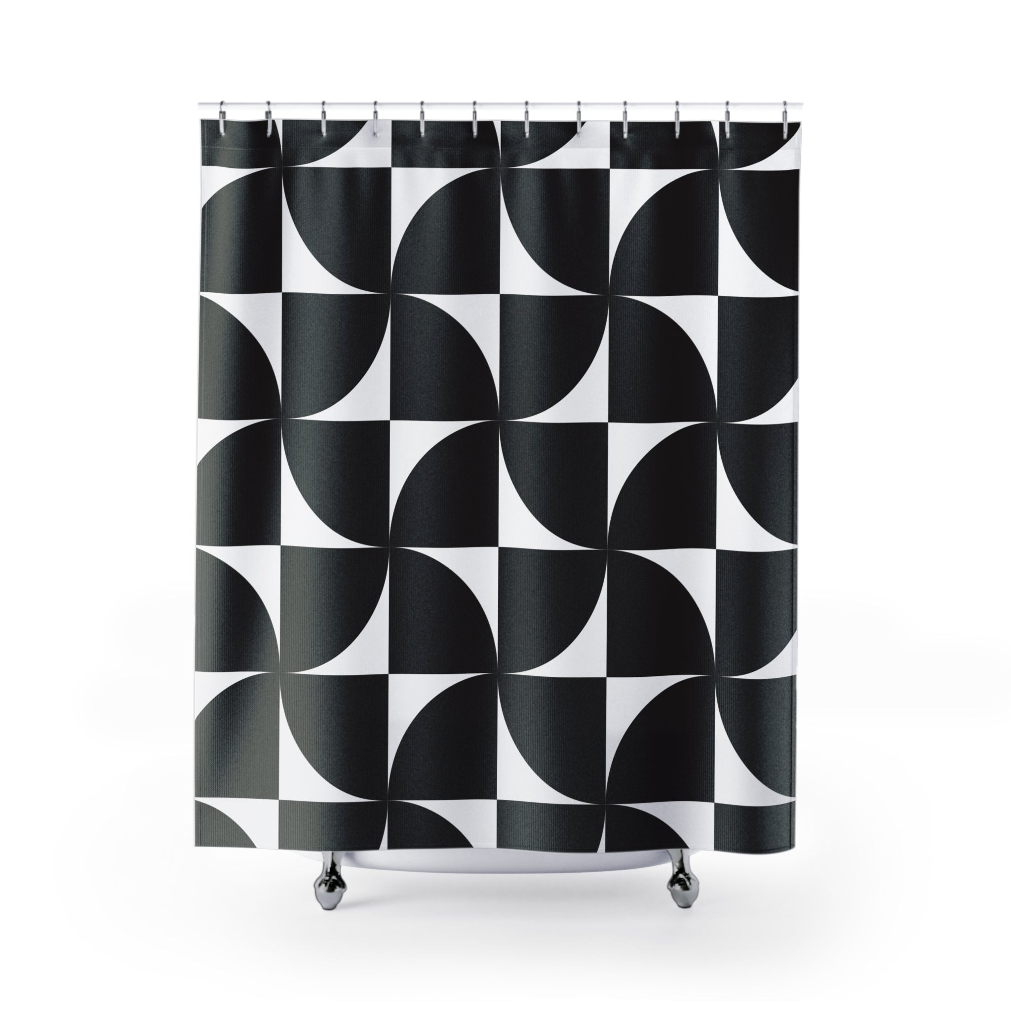 Bold Black & White Op Art Shower Curtain: Gift for a Modern Home Vibe