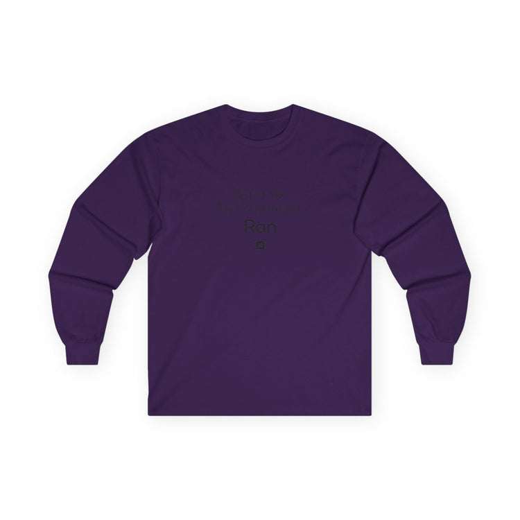 Bigfoot Christmas List long sleeve tee in purple – original NewGiftDay design