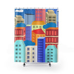 Vibrant Cityscape Art Shower Curtain Gift: Urban Chic for Dynamic Homes