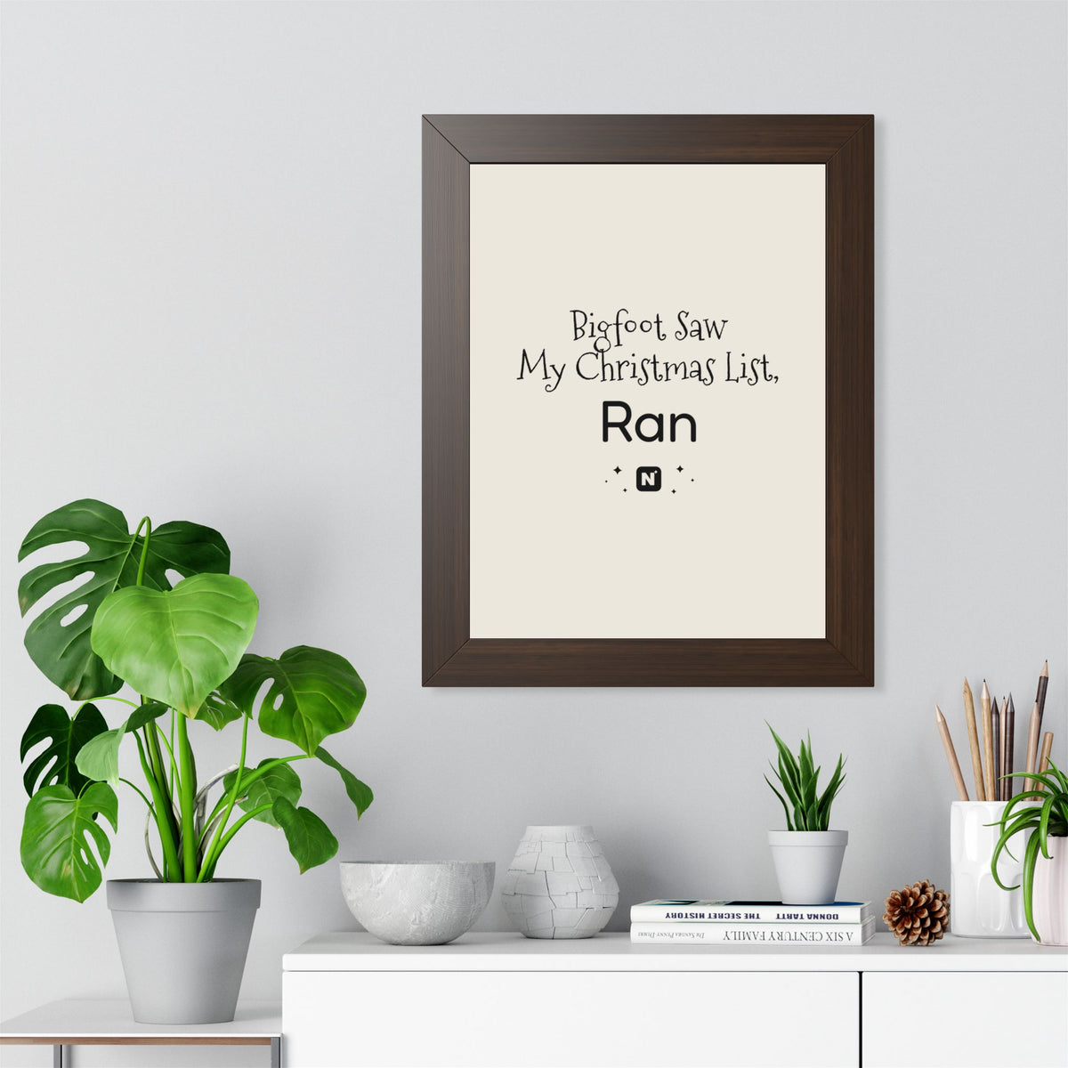 Bigfoot Christmas List Framed poster – original NewGiftDay design, view 40