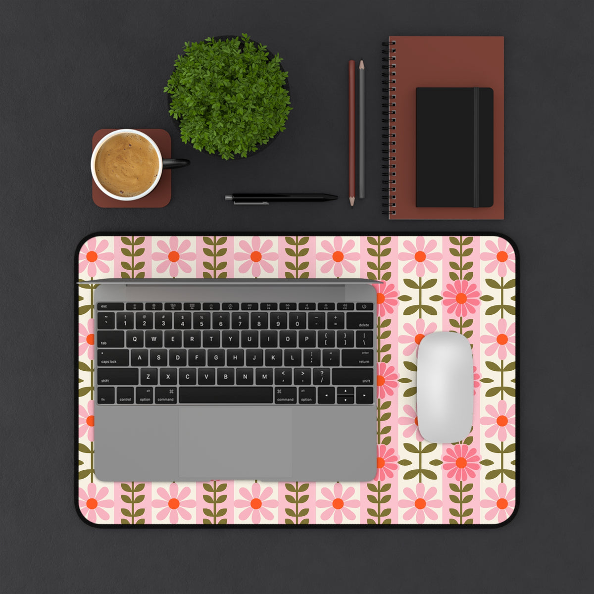 Retro Daisy Blooms desk mat – original NewGiftDay design, view 3