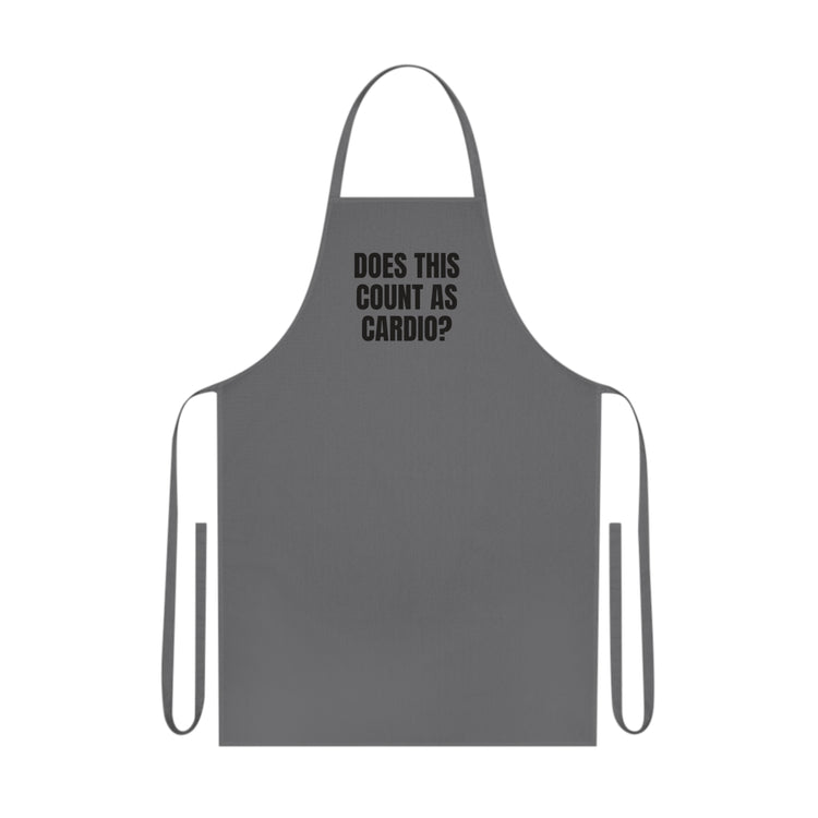 Does This Count as Cardio Printed Cotton for Snack Pros apron in grey – original NewGiftDay design