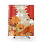Picturesque Autumn Hills Landscape Shower Curtain Gift: Scenic Fall for Cozy Homes