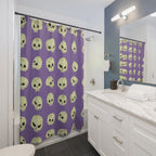 Quirky Cartoon Skull Pattern Shower Curtain Gift: Playful Spooky for Unique Homes