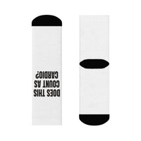 Does This Count as Cardio Printed Crew for Sneaky Steps socks – original NewGiftDay design
