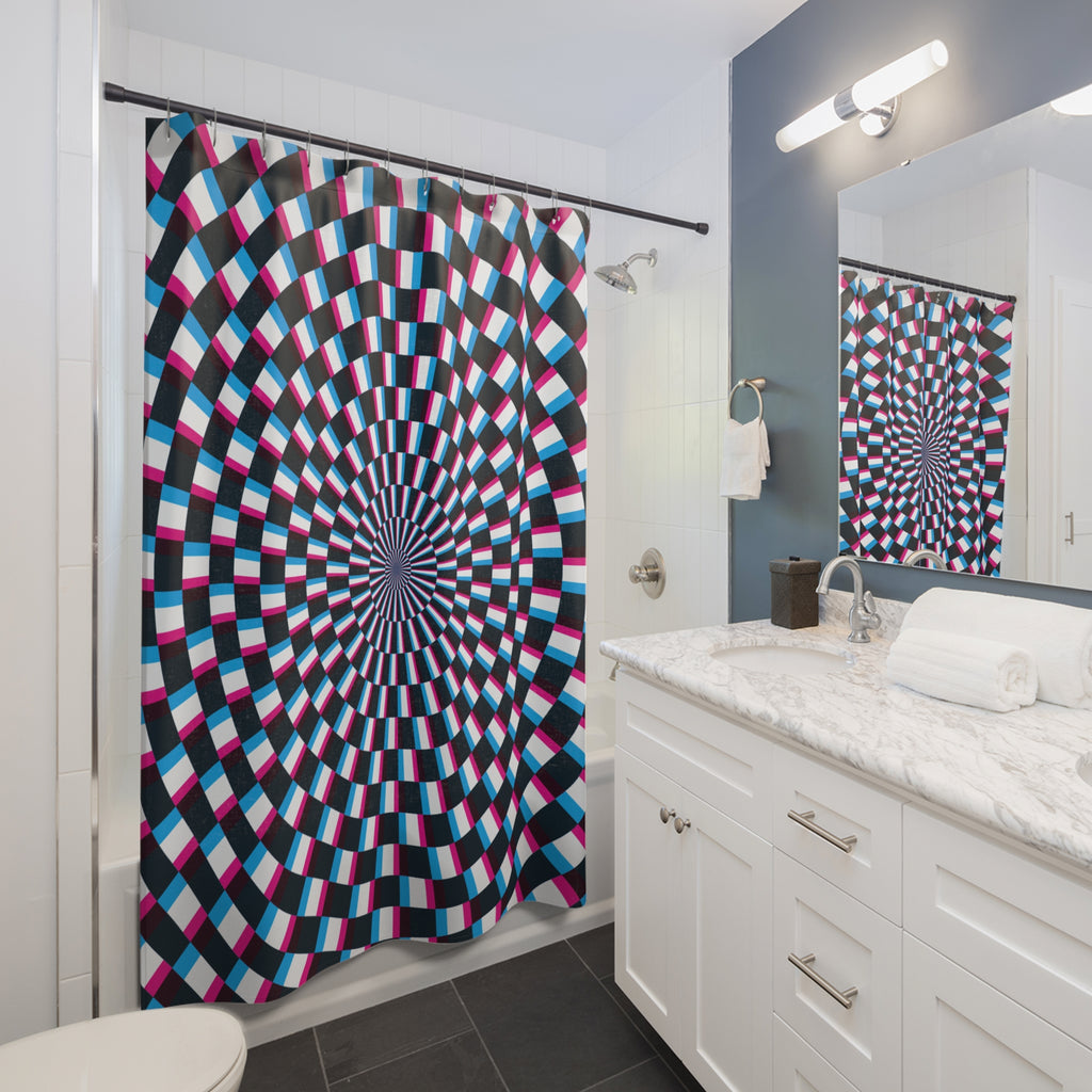 Hypnotic Op Art Vortex Shower Curtain Gift: Mind-Bending Style for Unique Homes