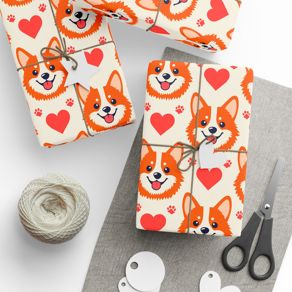 Corgi Heartss wrapping paper – original NewGiftDay design