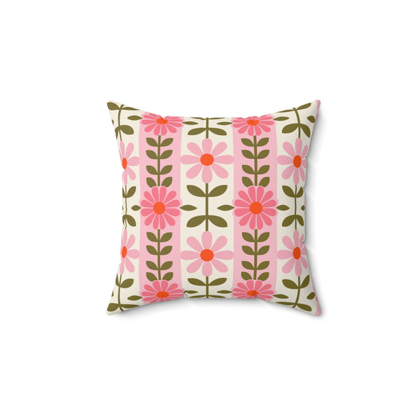 Retro Daisy Blooms Spun Polyester Square Pillow design
