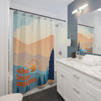 "Proud Autumn Lover" Landscape Shower Curtain Gift: Reflective Fall for Nature-Inspired Homes