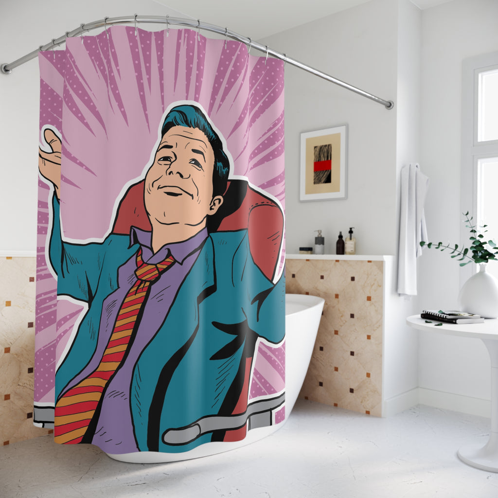 Pop Art Confident Man Shower Curtain Gift: Boss Vibes for Ambitious Homes