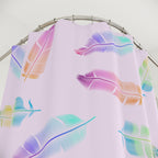 Ethereal Pastel Feather Pattern Shower Curtain Gift: Dreamy Boho for Serene Homes