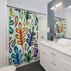 Psychedelic Organic Leaf Shower Curtain Gift: Maximalist Art for Vibrant Homes