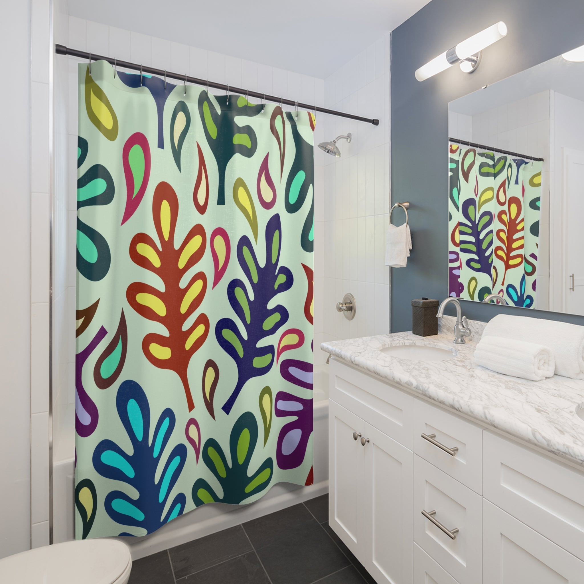 Psychedelic Organic Leaf Shower Curtain Gift: Maximalist Art for Vibrant Homes