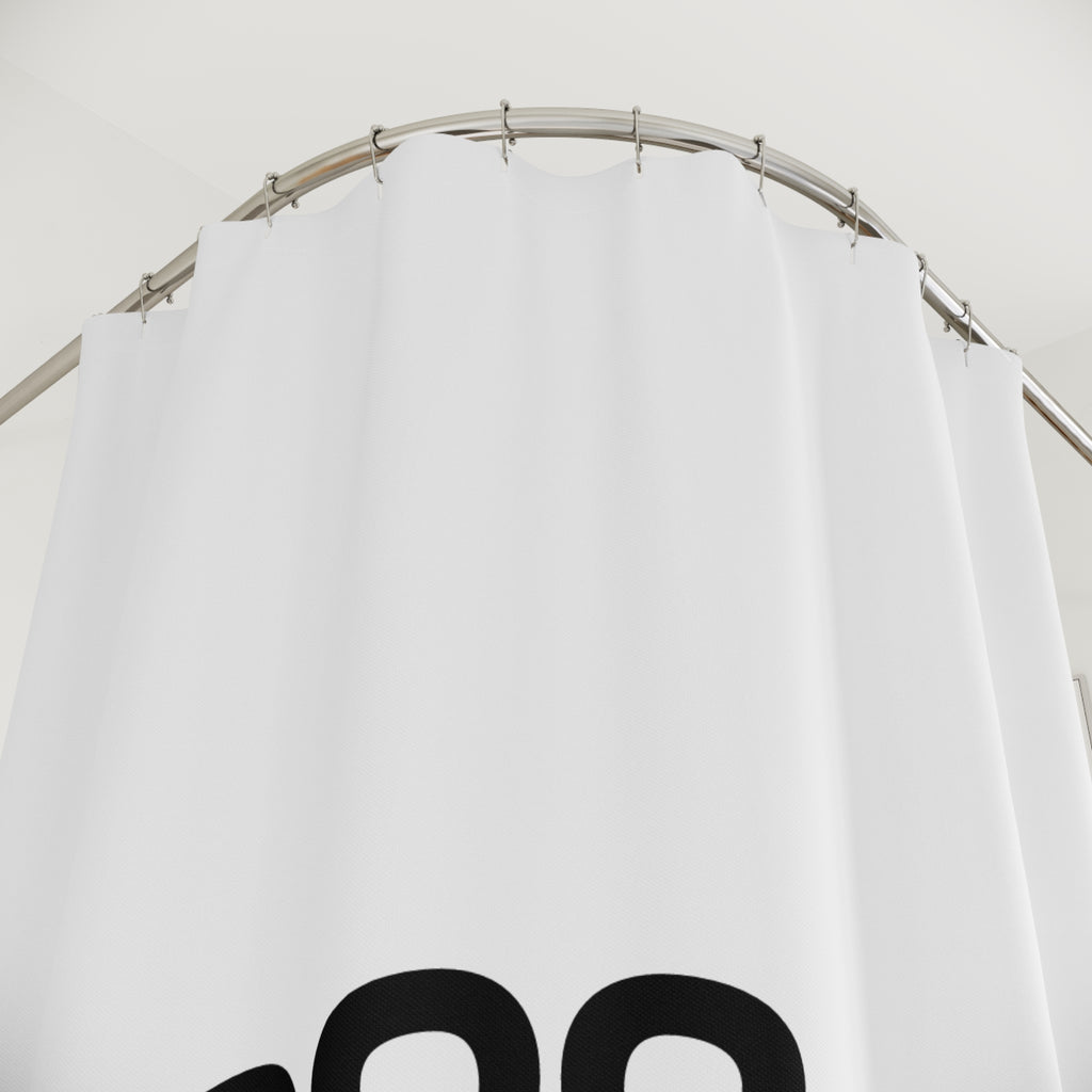 "BOOOOOO BIT**." Playful Ghost Shower Curtain Gift: Edgy Humor for Bold Homes