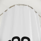 "BOOOOOO BIT**." Playful Ghost Shower Curtain Gift: Edgy Humor for Bold Homes
