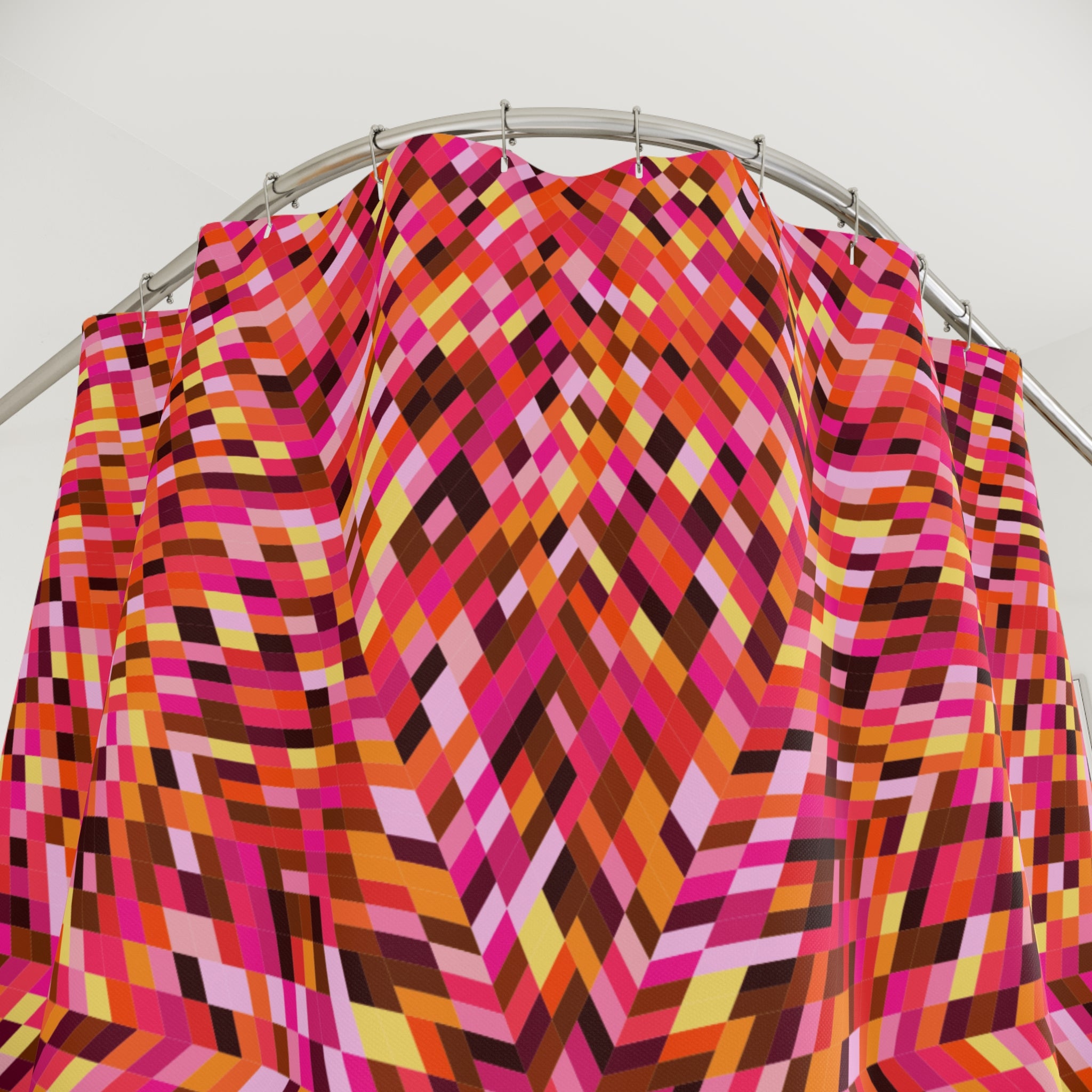 Kaleidoscopic Starburst Mosaic Shower Curtain Gift: Dazzling Art for Energetic Homes