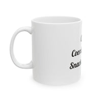 Chaos Coordinated by Snacks and Love Ceramic Coffee for Cozy Family Sips mug – original NewGiftDay design, view 3