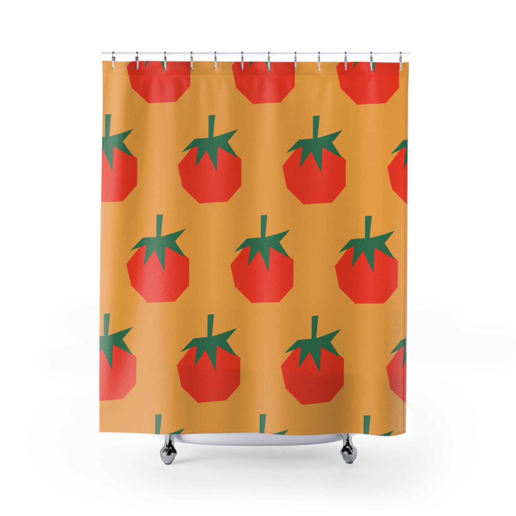 Geometric Tomato Pattern Shower Curtain Gift: Culinary Pop Art for Foodie Homes