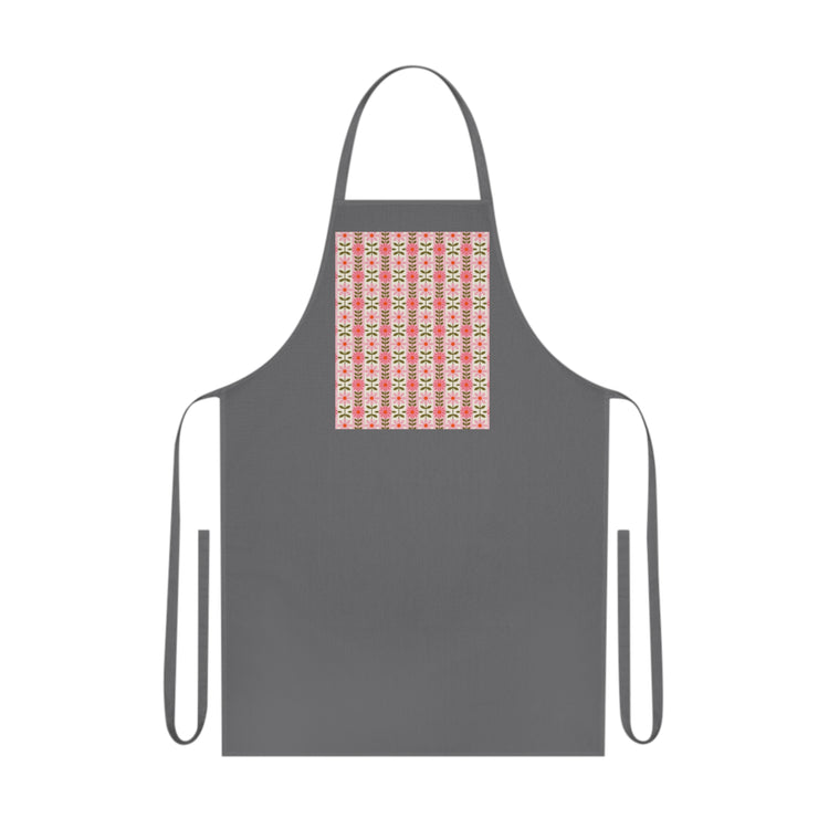 Retro Daisy Blooms apron in grey – original NewGiftDay design
