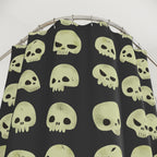 Quirky Cartoon Skull Pattern Shower Curtain Gift: Playful Spooky for Unique Homes