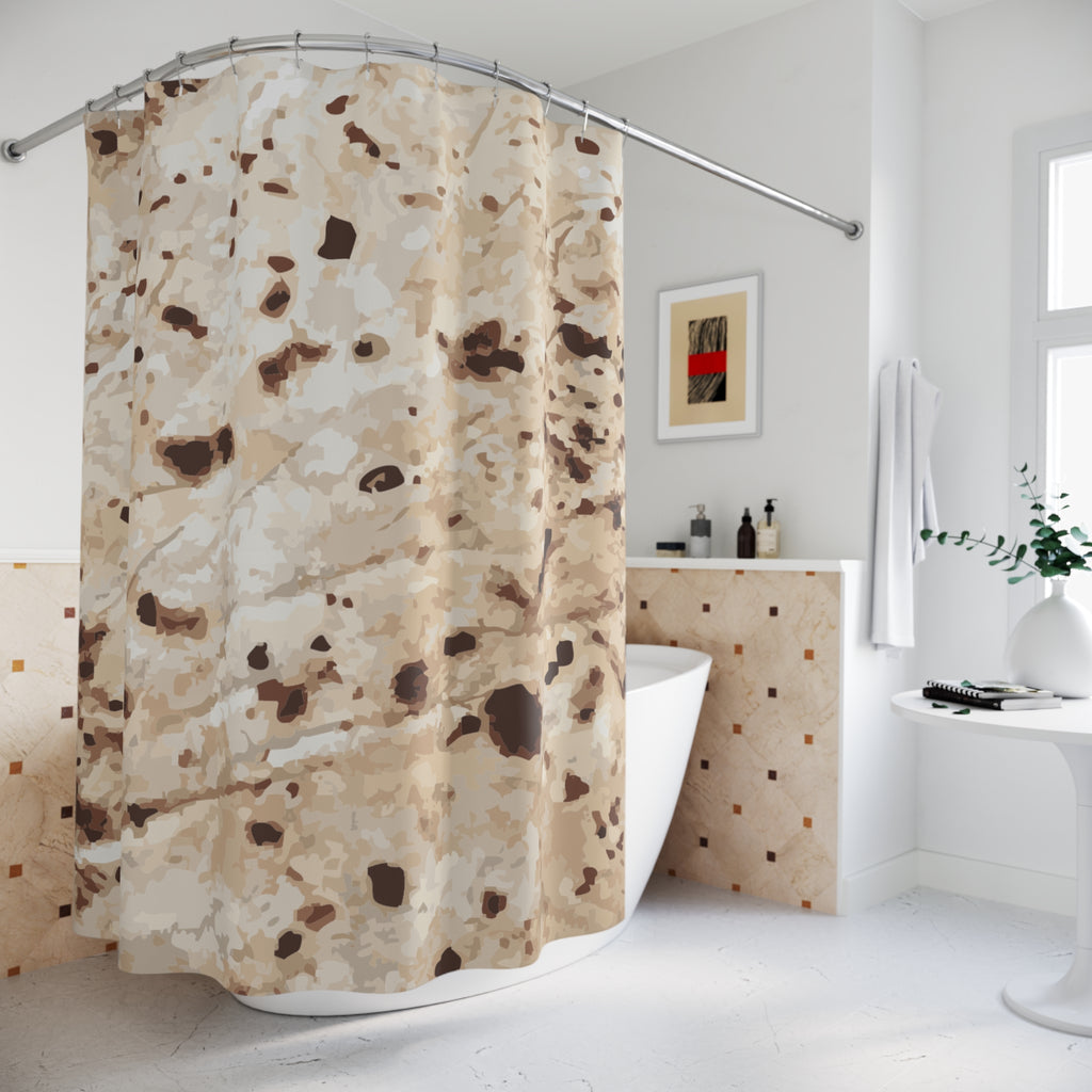 Abstract Speckled Tortilla Texture Shower Curtain Gift: Earthy Minimalism for Calm Spaces