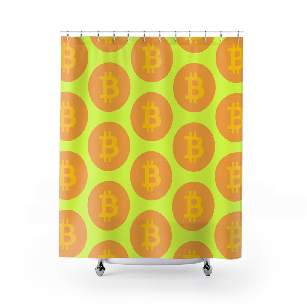 Bitcoin Pop Art Coin Shower Curtain Gift: Crypto Chic for Tech Enthusiasts