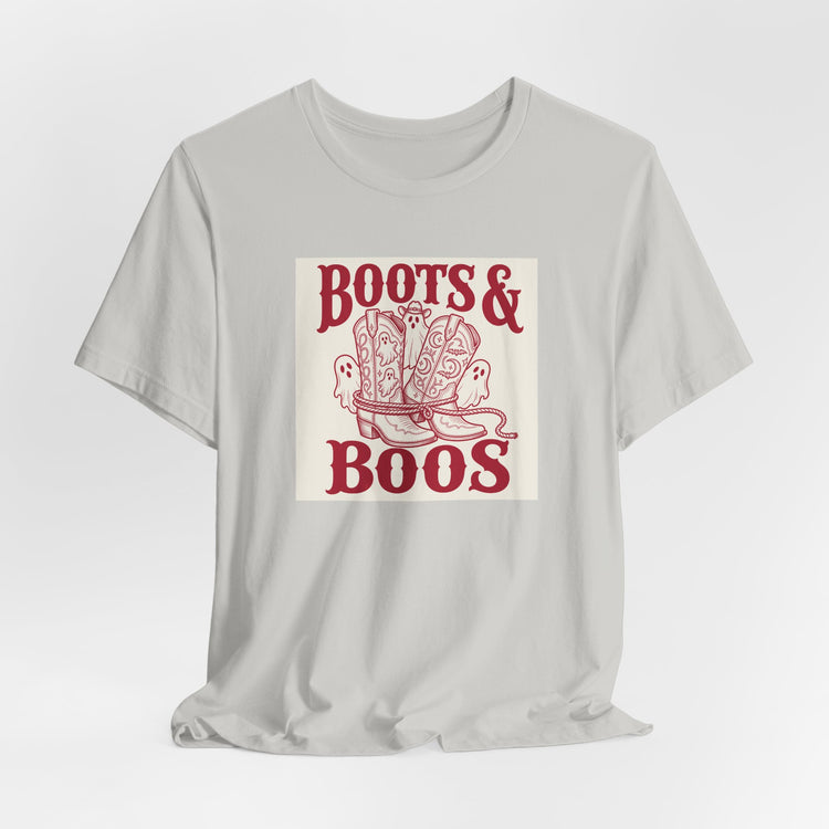 Western Boots Boo Crew T-shirt in silver – original NewGiftDay design