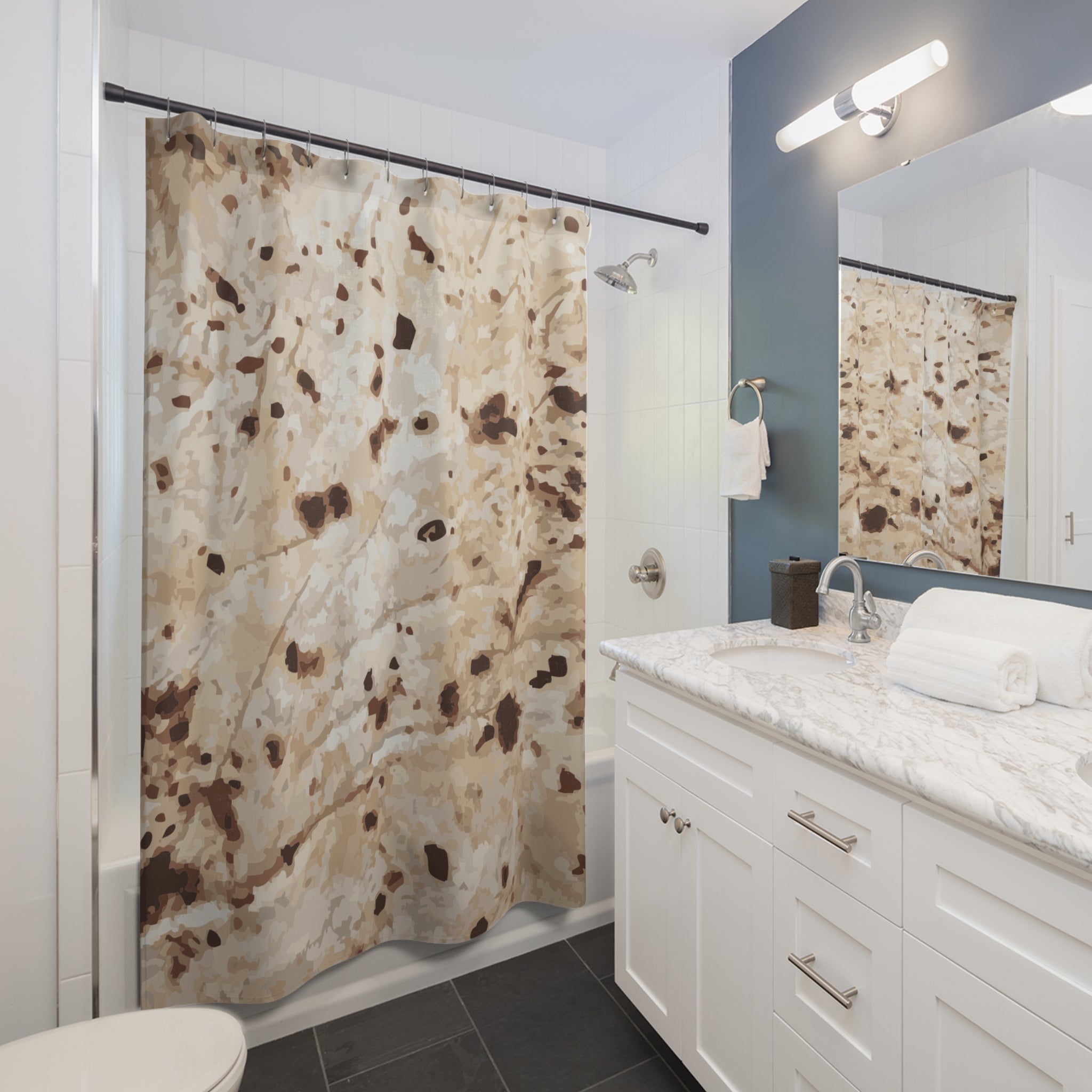 Abstract Speckled Tortilla Texture Shower Curtain Gift: Earthy Minimalism for Calm Spaces