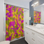 Minimalist Pink & Gold Camo Shower Curtain Gift for Fearless Style