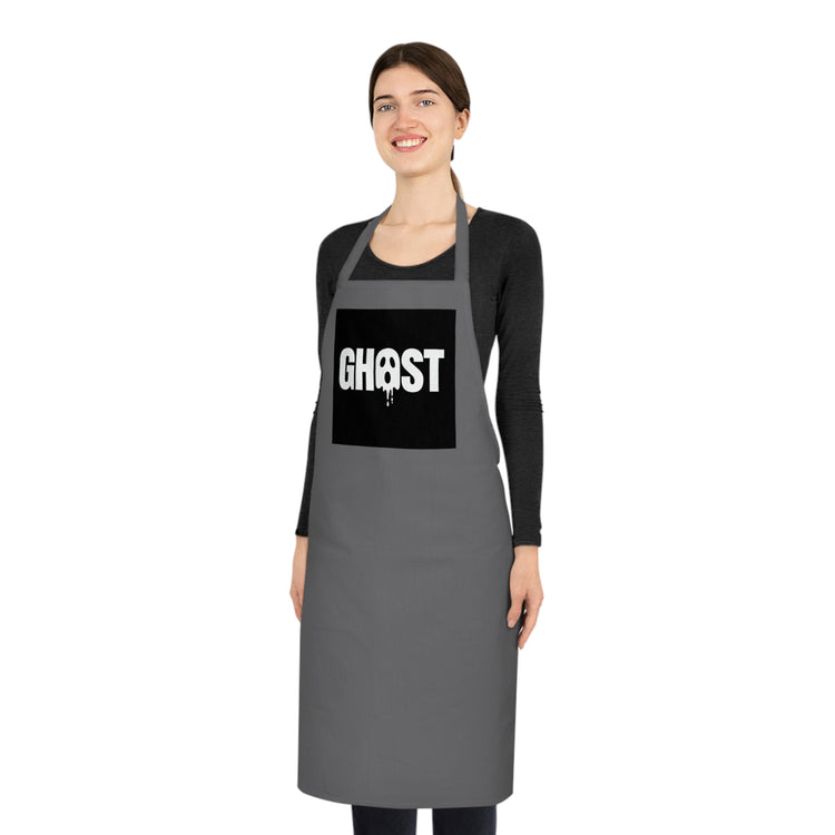Dripping Ghost Face apron in grey – original NewGiftDay design