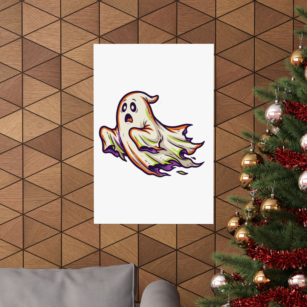 Wavy Ghost Drift Halloween Wall Art poster – original NewGiftDay design, view 4