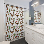Whimsical Western Doodle Shower Curtain Gift: Sweet Frontier Fun for Playful Homes