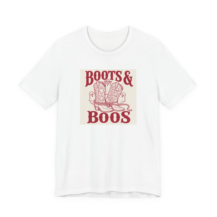 Western Boots Boo Crew T-shirt in white – original NewGiftDay design