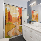 Picturesque Autumn Path Landscape Shower Curtain Gift: Scenic Fall for Inviting Homes