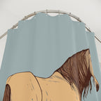 Retro Horse Illustration Shower Curtain Gift: Muted Majesty for Earthy Homes