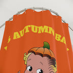 "It's Autumn Baby" Retro Pumpkin Costume Shower Curtain Gift: Charming Nostalgia for Fall Homes