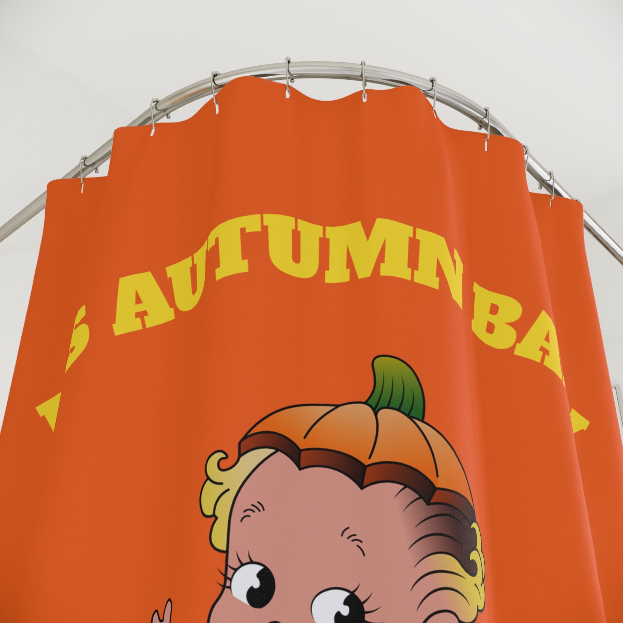 "It's Autumn Baby" Retro Pumpkin Costume Shower Curtain Gift: Charming Nostalgia for Fall Homes