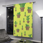 Cactusish Bright Yellow Blackout Window Curtain