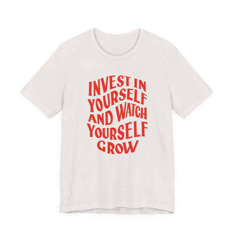 Invest in Yourself T-shirt in vintage-white – original NewGiftDay design