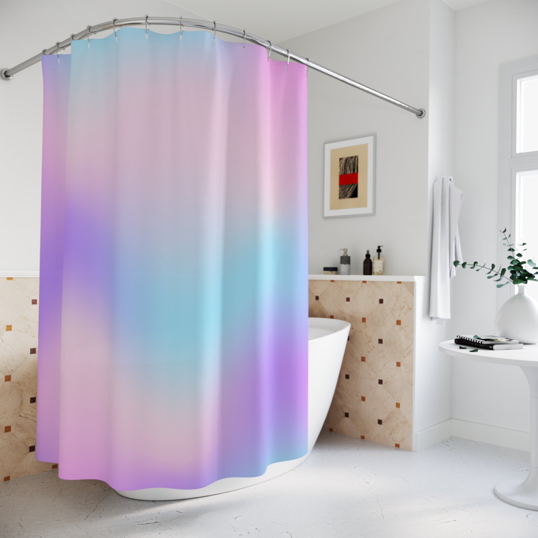 Ethereal Pastel Gradient Shower Curtain Gift: Dreamy Calm for Aesthetic Spaces