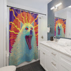 Electric Howling Wolf Shower Curtain Gift: Primal Power for Wild Hearts