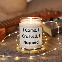 I Came, I Crafted I Napped Scented Soy for Relaxed Hobby Nights candle – original NewGiftDay design, view 3