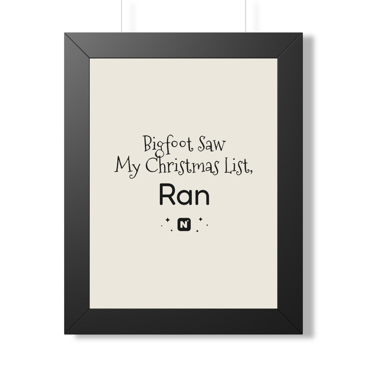 Bigfoot Christmas List Framed poster – original NewGiftDay design, view 8