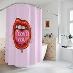 "I Love You" Melting Heart Lips Shower Curtain Gift: Edgy Romance for Expressive Homes