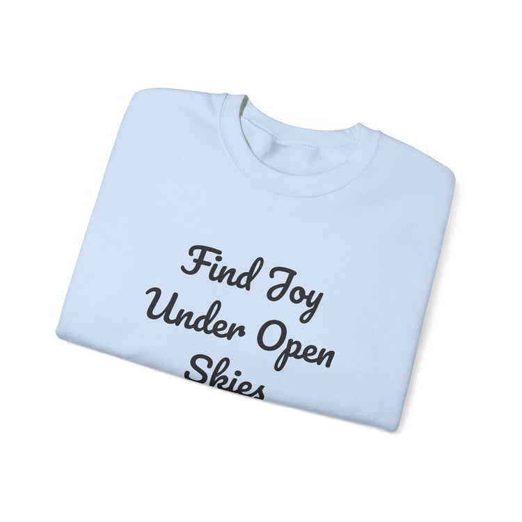 Find Joy Under Open Skies sweatshirt in light-blue – original NewGiftDay design